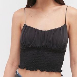 UO Emma Cupro Smocked Cami